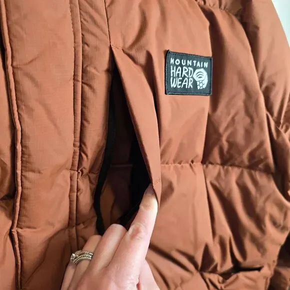 Mountain Hardwear Nevadan 650 Down Jacket Size XXL Rust Burnt Orange Full Zip